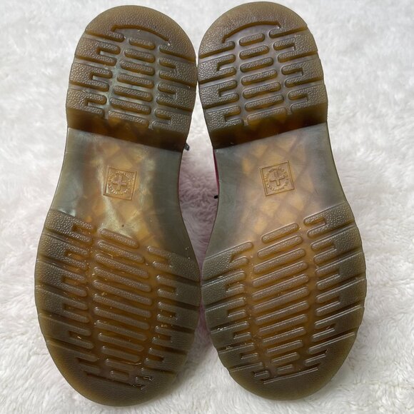 Dr. Martens Kid's Pink Delaney Softy T Leather Lace Up Boots Shoes Size 3 US - Picture 6 of 13